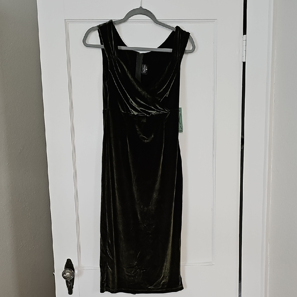 Rock Steady Green Velvet Dress